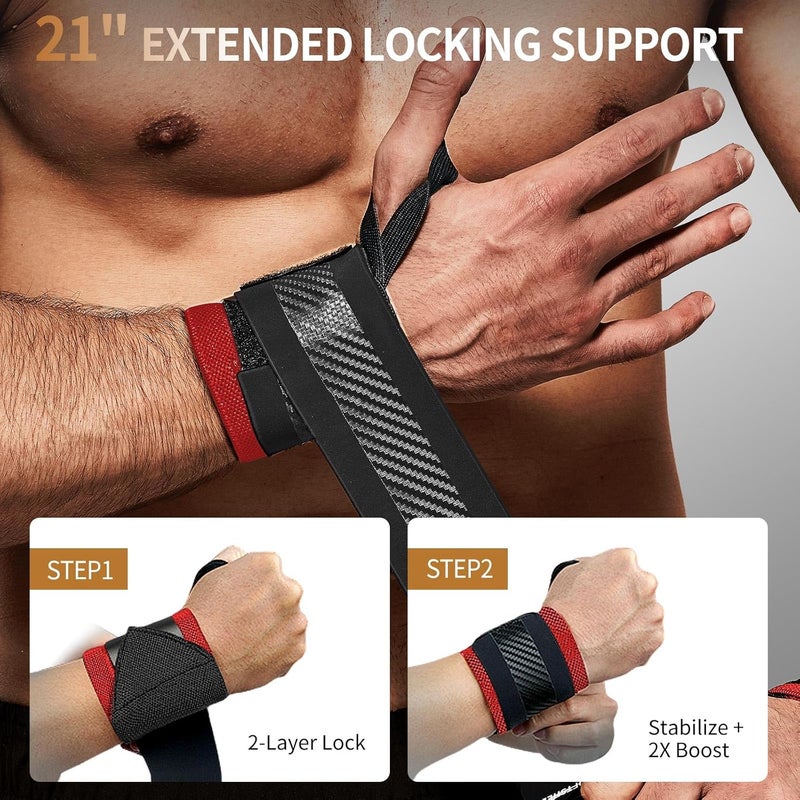 Jaffick Double-Layer Reinforced Wrist Wraps for Weightlifting - Men & Women, Thumb Loop Design for Powerlifting, Crossfit, Bodybuilding, Deadlifting - Fits Both Hands - Image 5